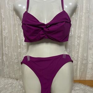 “Athletea” SZ:(34/DD) Vibrant Purple Bikini Set